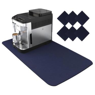 Imagem de Kit Tapete De Mesa 90x40cm Organizar Cantinho Do Café + 6 Porta Apoio 