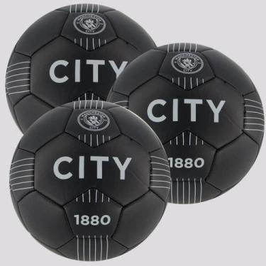 Imagem de Kit 3 Bolas Machester City Campo Preta - Sportcom, 05
