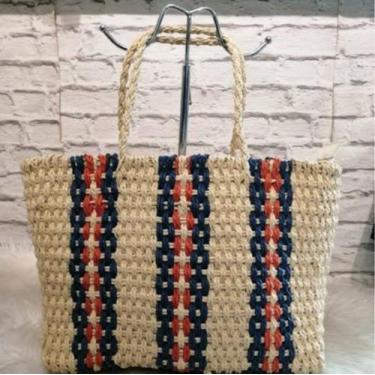 Imagem de Bolsa De Ombro Praia Interlaçada Listrada Moda Verão Elegante Feminina