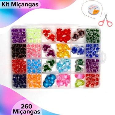 Imagem de Kit Pulseira Infantil De Miçangas C/260 Peças - 13 Nybc