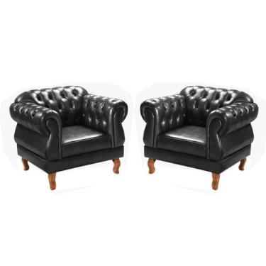 Imagem de Conjunto 2 Poltronas Decorativa Chesterfield Duquesa Imperial Retrô - 