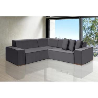 Imagem de Sofá Dubai 2.37x2.37m de Canto Retrátil  - Sofisticato, chumbo