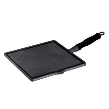 Imagem de Bifeteira quadrada lisa com cabo de silicone Preto 26x26cm - Libaneza