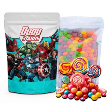 Imagem de Kit Festa Com 5 Saquinhos Em Pé 12x19cm Vários Temas - Mundo da Bina, 
