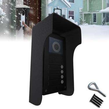 Imagem de Capa de campainha de metal à prova de intempéries, protetor de campainha de anel, capa de proteção solar antirreflexo, capa de chuva de controle de acesso, protetor de capa de teclado externo