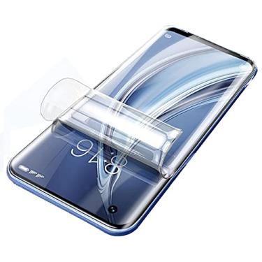 Imagem de PORRVDP Película protetora de tela de hidrogel para Motorola Edge 40 Neo, 2 peças de película protetora de TPU transparente (NÃO vidro temperado) [Clear HD] [Alta sensibilidade] [Compatível com