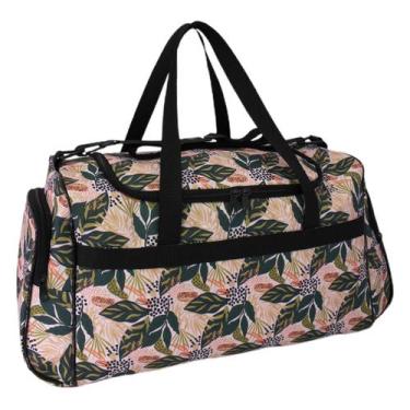 Imagem de Bolsa De Viagem Feminina Grande Ls Bolsas Floral Verde - L S BOLSAS E 