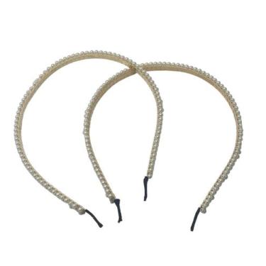 Imagem de Kit 6 Arcos Tiara Pérola Acessório para Penteados 14cm - Blook