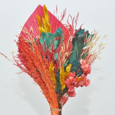 Imagem de Buquê de flores desidratadas colorido com latânea decoração - Beauté