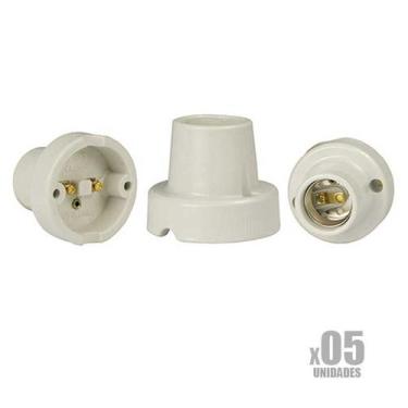 Imagem de Kit 5 Soquete Bocal Receptáculo E-27 Porcelana Fixo De Teto - g20