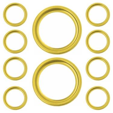 Imagem de Kit 10 Porta Grelha Caixilho Ralo Redondo 10cm Inox Dourado - Montelar