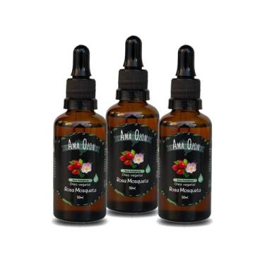 Imagem de Kit Óleo Vegetal de Rosa Mosqueta 3X50ml Puro Clareador de Manchas Ama