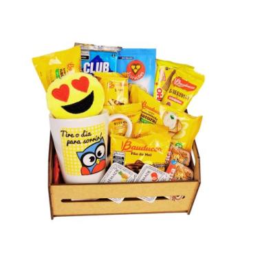 Imagem de Cesta Café Da Manhã Presente Aniversario Datas Especiais - Cesta MDF, 