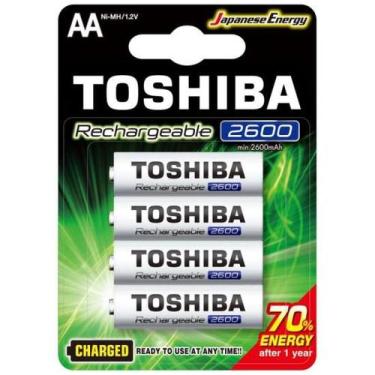 Imagem de Pilha Recarregável AA 1,2v 2600mAh TNH6GAE (C/4 Pilhas) Toshiba, AA