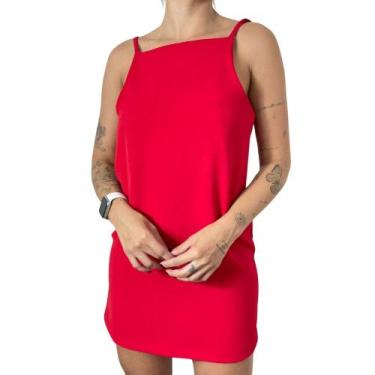 Imagem de Vestido Crepe Curto Duna Com Alça Regulável Costas Abertas Look Tumblr