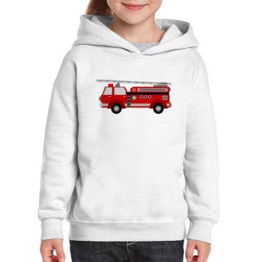 Imagem de Moletom Infantil Caminhão de Bombeiro - Foca na Moda, Branco, 4