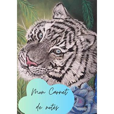 Imagem de Carnet de notes Dessin Tigre - 100 pages lignées - 17,78 cm x 25,4 cm (7 po x 10 po) - Idée cadeaux original (Français) Broché – 23 juillet 2020