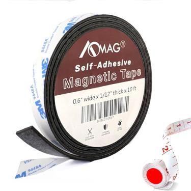 Imagem de Fita magnética - (1,5 cm de largura x 3 m de comprimento) fitas adesivas flexíveis e fortes para rolos, tiras magnéticas resistentes com suporte adesivo 3M para artesanato, projetos DIY, geladeira e