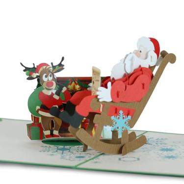 Imagem de HAPPY GIFTERS Lareira de Papai Noel - Cartões pop-up 3D - Cartão pop-up de presentes de Natal - Cartões de Natal para membros da família - Cartão de Natal para sobrinho e sobrinho - O presente de