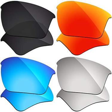 Imagem de Firtox 4 pares de lentes polarizadas de substituição compatíveis com óculos de sol Oakley Flak Jacket XLJ - Pacote combo