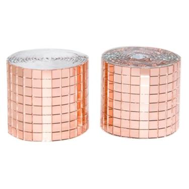 Imagem de Azulejos de mosaico autoadesivos, 3200 peças de azulejos de bola de discoteca, azulejos de mosaico de espelho de vidro de 5 x 5 mm, adesivo quadrado para vaso DIY, colagem de arte, molduras de fotos,