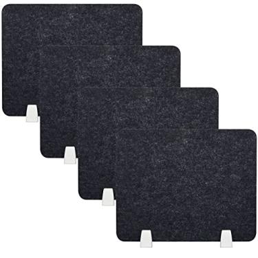 Imagem de Divisor de mesa acústica 4 peças painel de privacidade de mesa 40,64 x 50,88 cm divisor para mesa de escritório cubículo painel separador de mesa de absorção de som redução de ruído divisor de mesa para estudantes distrações visuais