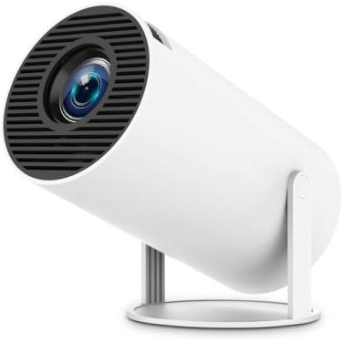 Imagem de Genérico Mini Projetor Portátil 5G Wi-Fi 6 BT 5.0 Android 11, Projetor LED 4K 1080P Full HD 8000 Lumens, Branco, com Correção de Trapezoide Horizontal Automática e Giratório de 180°