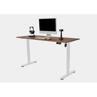 Imagem de Mesa com Regulagem de Altura Elétrica - Active Desk (Preta com base Branca, 135x60cm)