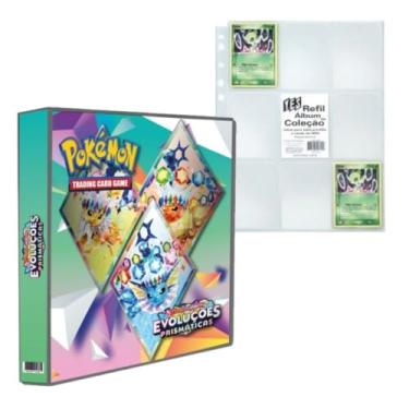 Imagem de Álbum Pasta Fichário Pokemon Evoluções Prismáticas Escarlate e Violeta com 10 Folhas para Cards TCG