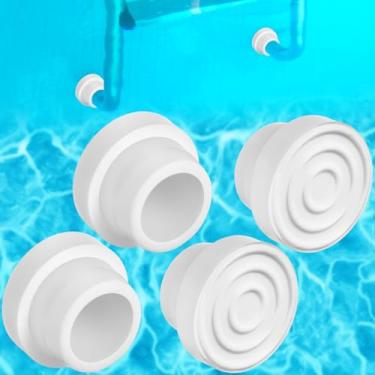 Imagem de Colingmill Pacote com 4 amortecedores de escada de piscina para piscina enterrada, plugues de silicone para escadas internas de piscina, cabem em plugues de escada de proteção padrão de 4,8 cm para