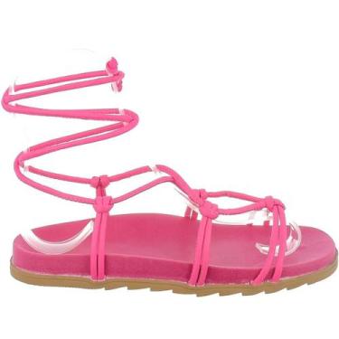 Imagem de Sandália Feminina  De Amarrar Flatform Papete Anatômico Confortável Vi