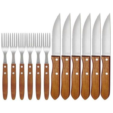 Imagem de Conjunto Churrasco Garfo e Faca Inox 12 Peças 3931 MOR