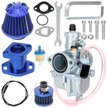 Imagem de YOXUFA Kit de filtro de ar de carburador de corrida VM22 Mikuni Predator 212cc para Coleman CT200U CT200U-EX BT200X Baja Warrior MB200 GX200 196cc 200cc Motor Mini Bike Go Kart Peça de alto desempenho