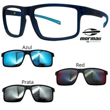 Imagem de Oculos Mormaii Swap 5 6127 KC6 Azul Fosco Com 3 Clipons, Azul, Prata, 