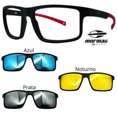 Imagem de Oculos Mormaii Swap 5 6127 A85 Preto Red Com 3 Clipons, Azul, Prata, N