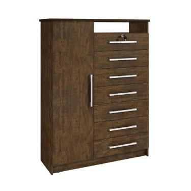 Imagem de Cômoda 1 Porta 7 Gavetas Safira D'doro Ipe