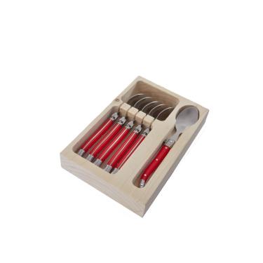 Imagem de Conj De 6 Colheres Sobremesa Laguiole La Tour, Verm