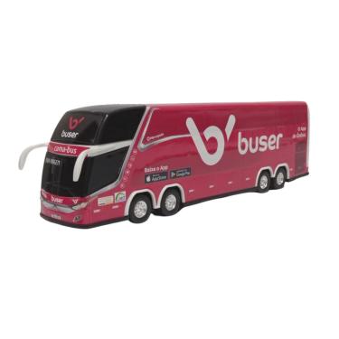 Imagem de Brinquedo Em Miniatura Ônibus Buser Pink 2 Andares 1/43