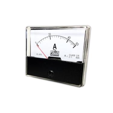 Imagem de Relogio Amperímetro Analógico 0-60A para Carregador de Bateria, PL-67 AC/DC