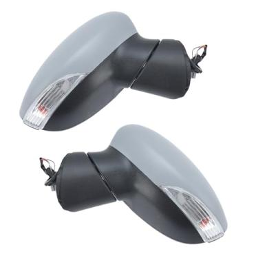 Imagem de Conjunto de espelho lateral de porta de 6 pinos compatível com Ford Fiesta MK7 2008-2012 Primer soquete de 8 furos manual dobrável espelho retrovisor acessórios para carro(1 pair)