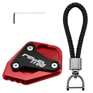 Imagem de XIDAODIT Para HONDA REBEL1100 DCT CMX1100 Rebel 1100 M T 2020-2025 Placa de base de suporte de motocicleta e conjunto de chaveiro (preto + vermelho)