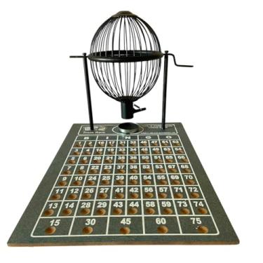 Imagem de Jogo De Bingo Globo De Metal Tabuleiro Em Madeira N°2 Preto