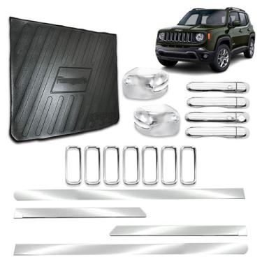 Imagem de Kit Cromado  Jeep Renegade 2015 a 2018  Frisos Laterais, Maçanetas  Ke