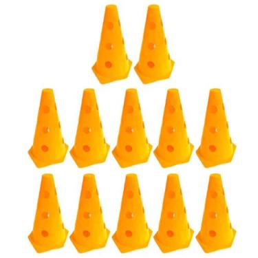 Imagem de Z12x Mini Cone Sinalização Esportivo 23cm Agilidade Furado LARANJA - 3