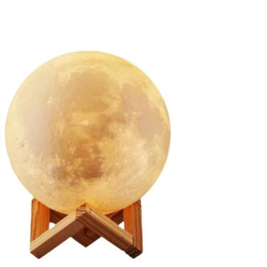 Imagem de Kit 3 Luminária Abajur Lua Decorativa Recarregável Quarto Decoração Presente (2 Abajur)