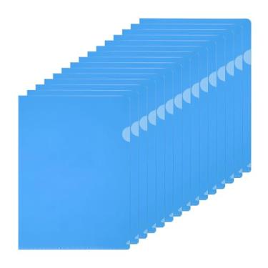Imagem de PATIKIL Pastas de plástico A5, pacote com 40 pastas transparentes, tipo L, bolsos de projeto, capas de papel para documentos, em forma de L, transparentes para documentos, arquivo de escritório, 16 x