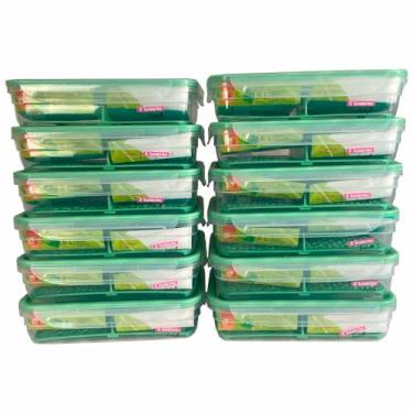 Imagem de Kit 12 Pote Divisória Trava 1,6l Freshy Hermético Sanremo