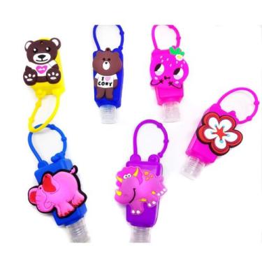 Imagem de Porta Álcool Gel Frasco Silicone Mochila Chaveiro Bolsa  - Chaveiro bo