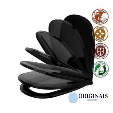 Imagem de Tampa de vaso em PP modelo Etna fechamento suave - Tupan, Preto