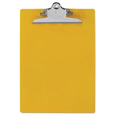 Imagem de Saunders 21605 — Painel de plástico reciclado com borda de régua, tampa de clipe de 2,5 cm, 20 x 12 folhas, amarelo